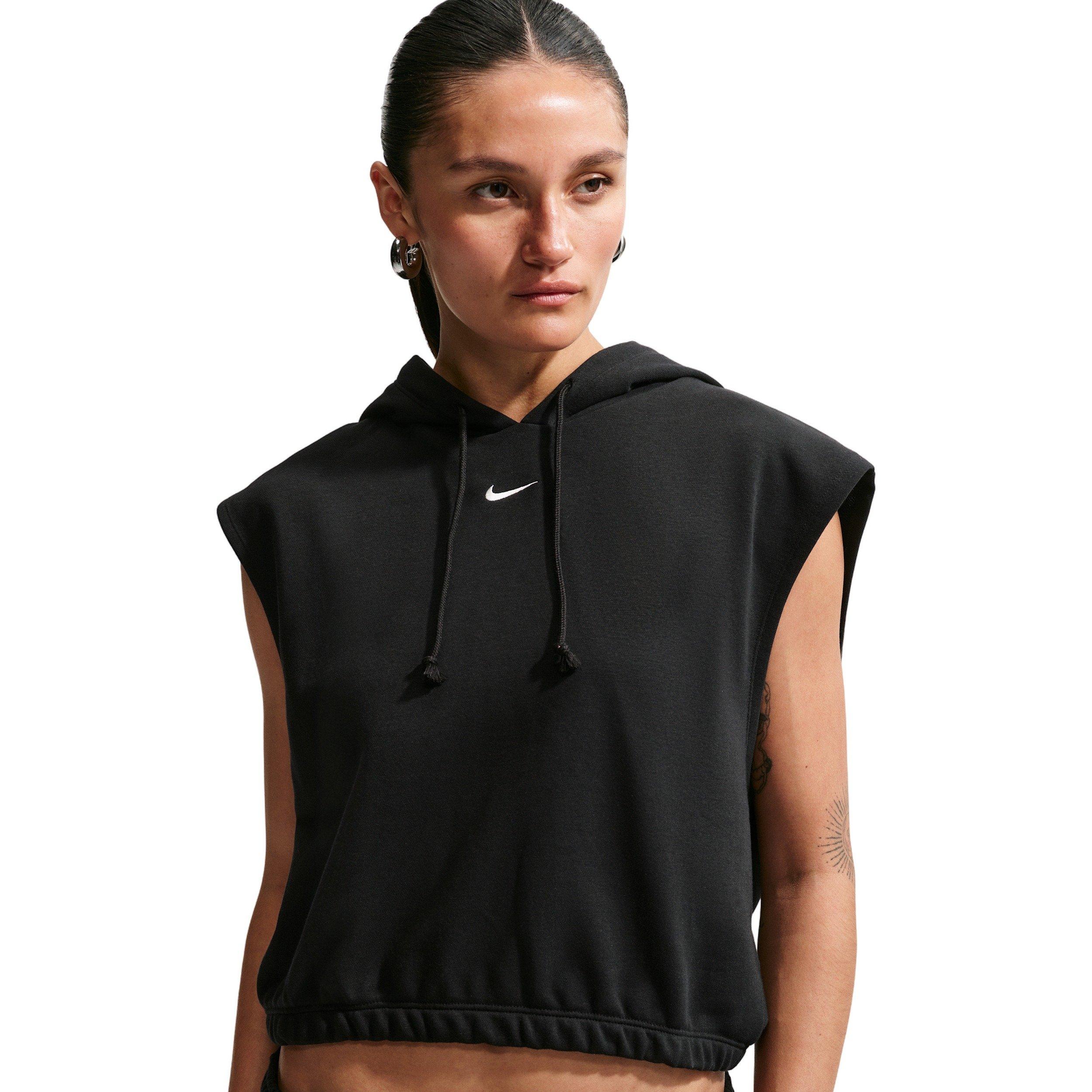 Nike Women's Sportswear Phoenix Fleece Sleeveless Hoodie - BLACK/OFF-WHITE
